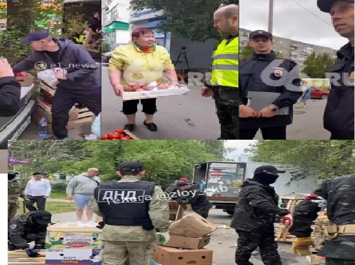 RUSİYADA MEYVƏ SATAN MİQRANTLARI QARƏT ETMƏYƏ BAŞLADILAR - Polislə birgə + VİDEO