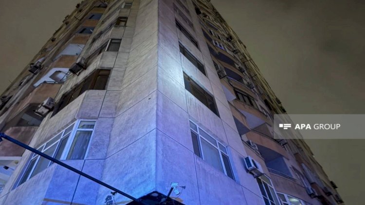 Yanğın olan binadan dəhşətli görüntülər - VİDEO