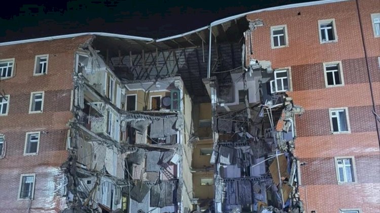 Goranboyda binanın uçma anı – VİDEO