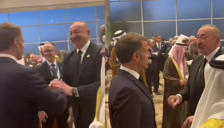 Prezident İlham Əliyevin Makronla MARAQLI DİALOQU - VİDEO