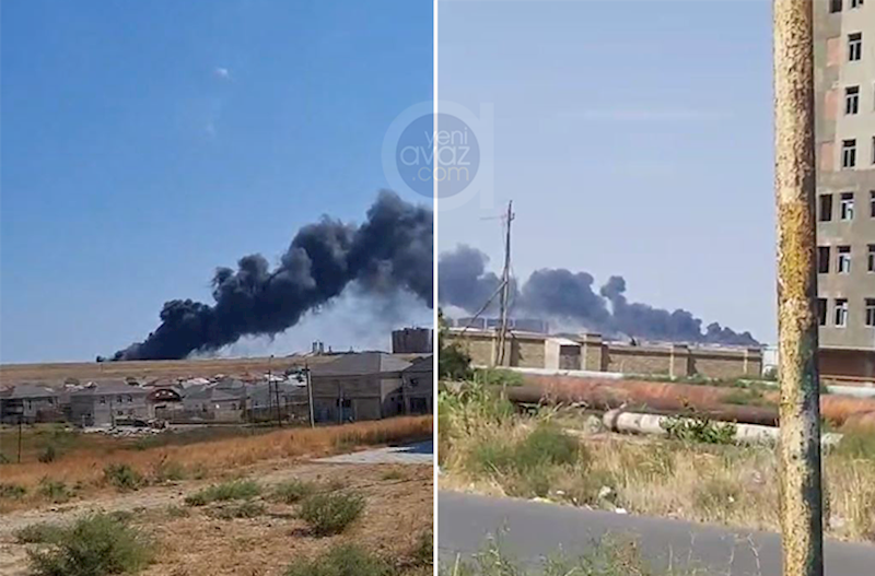 Aşağı Güzdəkdə boya istehsalı zavodu yanır – Video