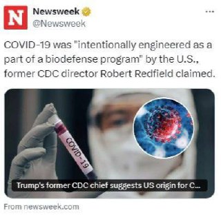 Amerikalı dövlət rəsmisi COVID-19-un ABŞ laboratoriyasında yaradıla biləcəyini iddia edir