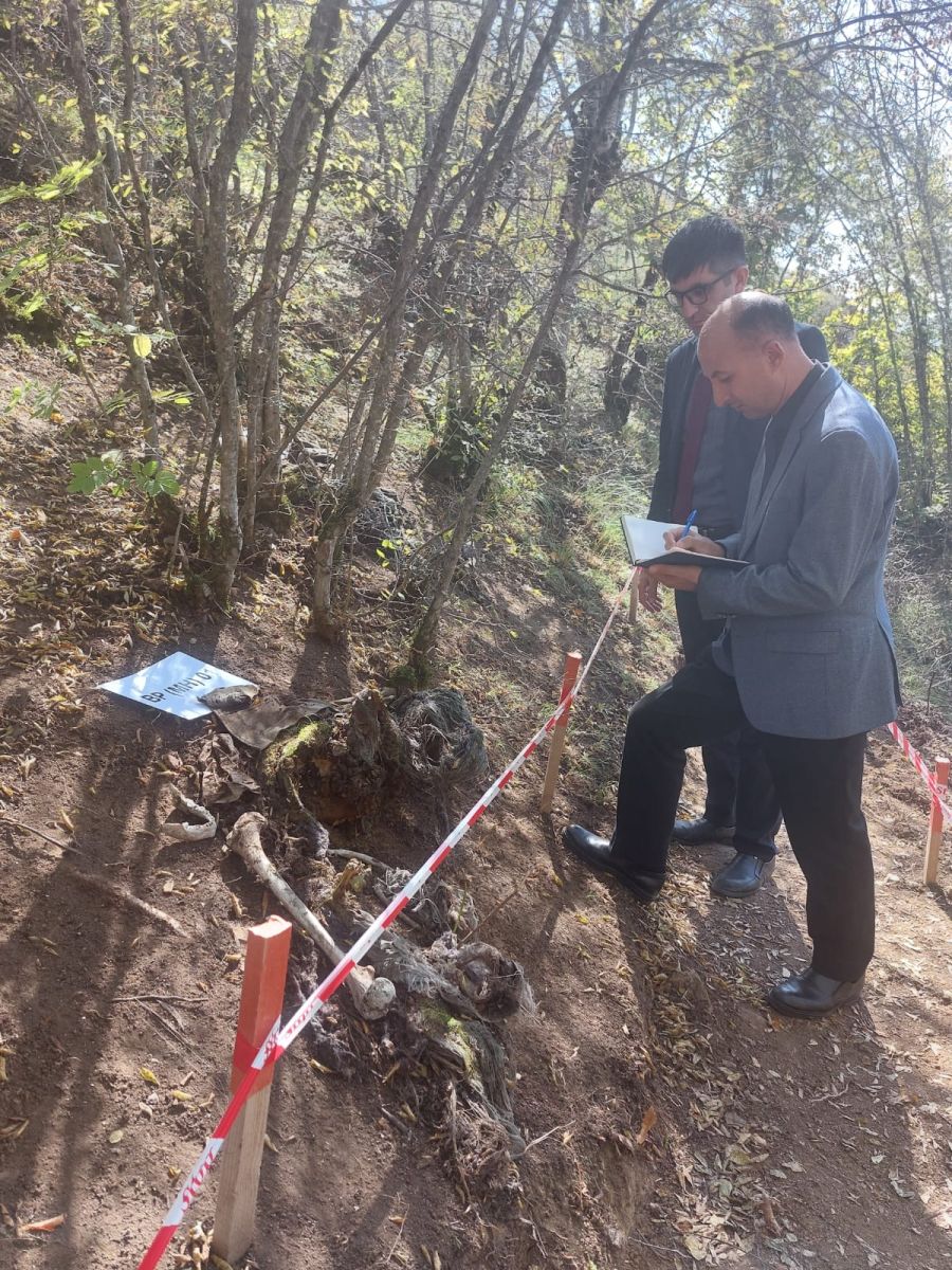 Ombudsmanın nümayəndələri faktaraşdırıcı missiya çərçivəsində Ağdərədə aşkarlanmış kütləvi məzarlığı yerində araşdırıblar